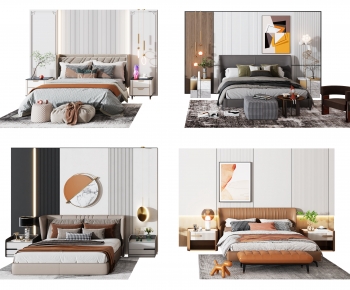 Modern Double Bed-ID:606697089