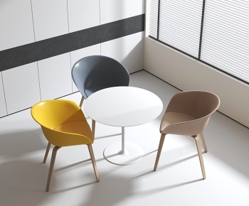 现代休闲圆形桌椅3D模型