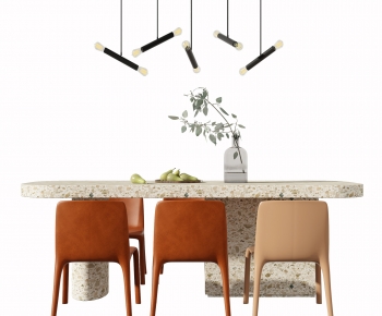 Modern Wabi-sabi Style Dining Table And Chairs-ID:395498045