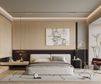 Modern Wabi-sabi Style Bedroom-ID:664926059