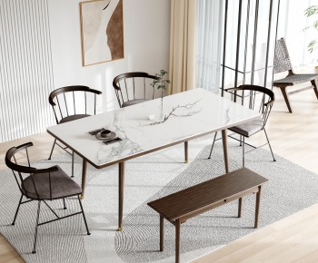 Nordic Style Dining Table And Chairs-ID:489411127
