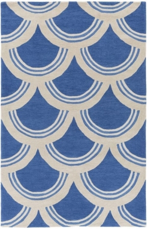 蓝色波浪花纹客厅地毯贴图-ID:4001139