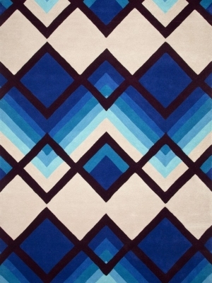 现代风格几何棱形蓝色图案地毯贴图-ID:4001143