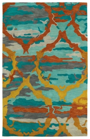 现代风格青色抽象纹理地毯贴图-ID:4001532