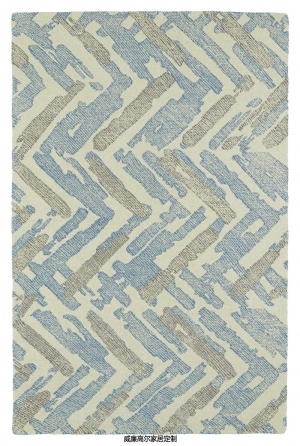现代风格浅灰蓝色几何图案地毯贴图-ID:4001564