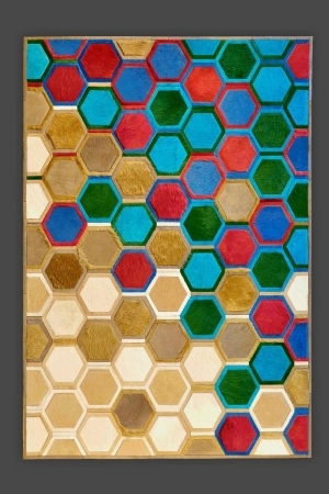 现代抽象几何图案地毯-ID:4002411