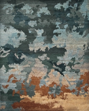 现代风格墨蓝色抽象图案地毯贴图-ID:4002444