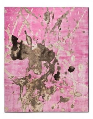 新中式粉色水墨图案地毯贴图-高端定制-ID:4003210