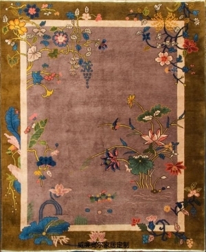 新中式风格花藤图案地毯贴图-ID:4003502