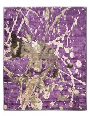 新中式紫色水墨图案地毯贴图-高端定制-2-ID:4003748