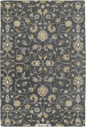 美式风格深灰色传统花纹地毯贴图-ID:4003932