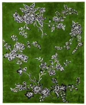 新中式风格绿色灰黑花纹图案地毯贴图-ID:4004797