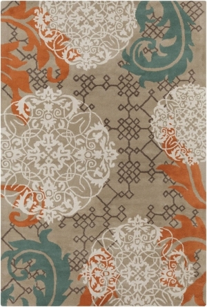 现代美式风格浅咖色花纹图案地毯贴图-ID:4005156