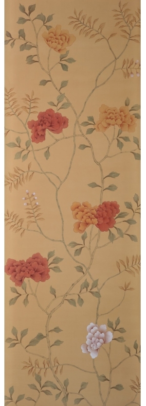 中式古典真丝手绘花鸟壁纸-ID:4013324