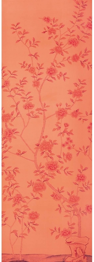 中式古典真丝手绘花鸟壁纸-ID:4015705