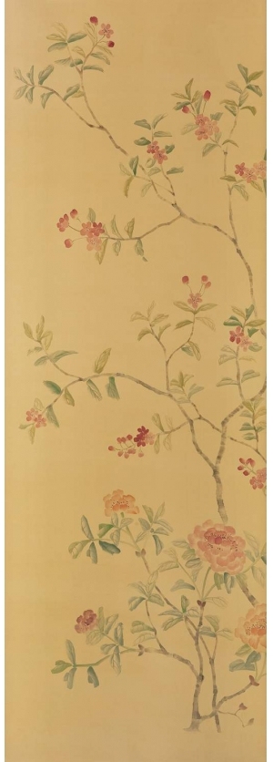 中式古典真丝手绘花鸟壁纸-ID:4016493