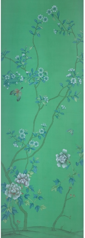 中式古典真丝手绘花鸟壁纸-ID:4016829