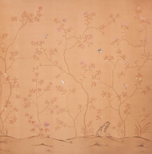 中式古典真丝手绘花鸟壁纸-ID:4017740