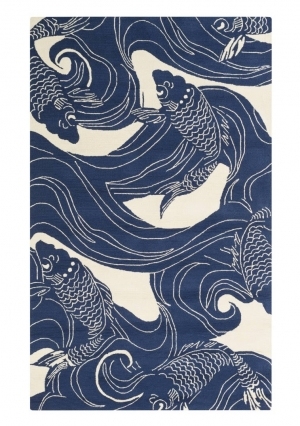 中式风格蓝色地毯贴图素材-ID:4020874