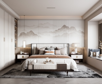 New Chinese Style Bedroom-ID:665152074