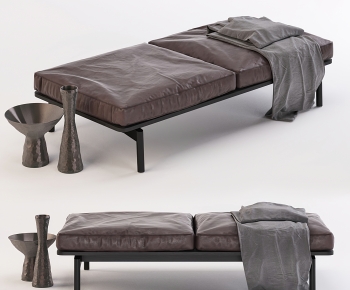 现代棕色皮革沙发凳，脚踏-ID:994510897