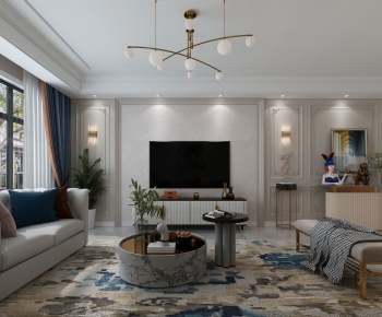 Simple European Style A Living Room-ID:341486934