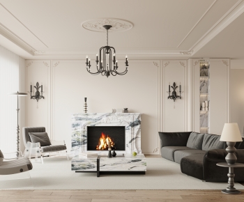 French Style A Living Room-ID:738464122
