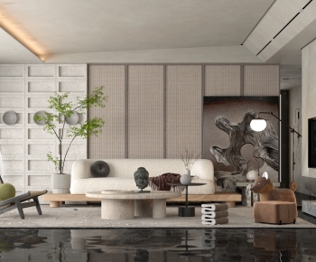 Wabi-sabi Style A Living Room-ID:457047948