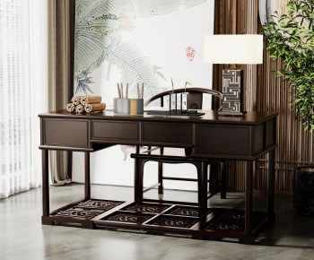 Chinese Style New Chinese Style Computer Desk And Chair-ID:852602018