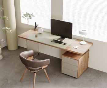 Modern Computer Desk And Chair-ID:351010084