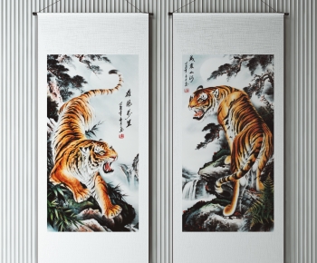 新中式动物虎图案挂画-ID:129605054