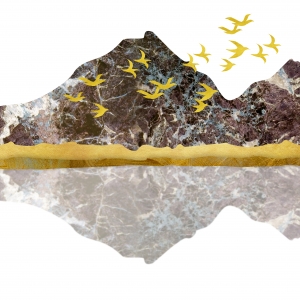 轻奢抽象金色山水装饰画-ID:256547936