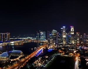 现代高清城市夜景3D模型