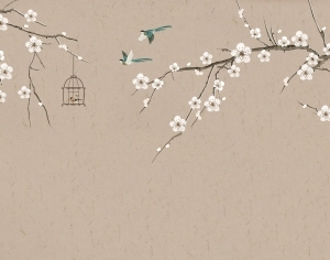 新中式花鸟壁纸-ID:5110155