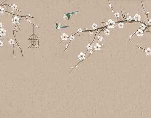 新中式花鸟壁纸-ID:5110155