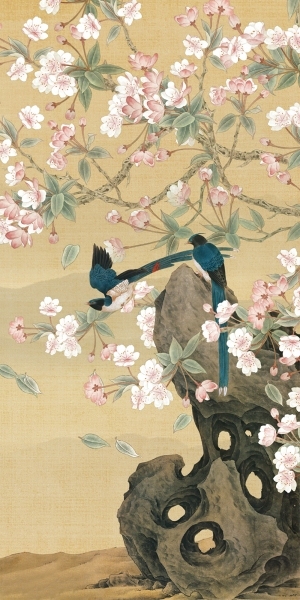 新中式花鸟装饰壁画-ID:5136122
