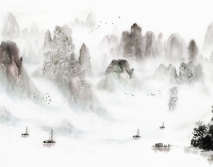 新中式山水壁画-ID:5136165