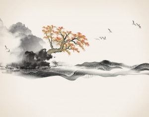 新中式山水壁画-ID:5136168