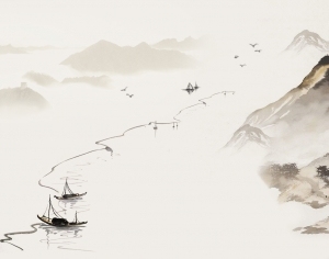新中式山水壁画-ID:5136169