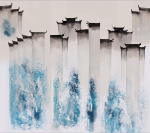 新中式山水壁画-ID:734517108