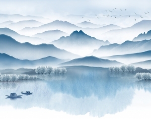 新中式山水壁画-ID:5136197
