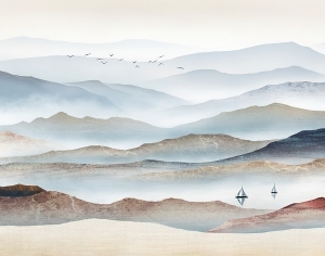 新中式山水壁画-ID:5136202