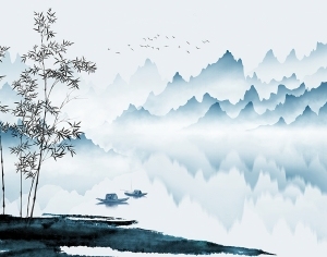 新中式山水壁画-ID:5136214