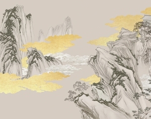 新中式山水壁画-ID:5136229
