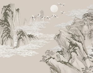新中式山水壁画-ID:5136230