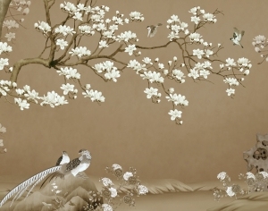 新中式花鸟装饰壁画-ID:5136240
