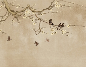 新中式花鸟装饰壁画-ID:5136242