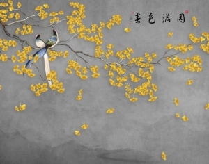 新中式花鸟装饰壁画-ID:5136258