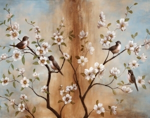 新中式花鸟装饰壁画-ID:5136263