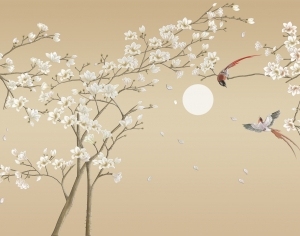 新中式花鸟壁画-ID:5136292